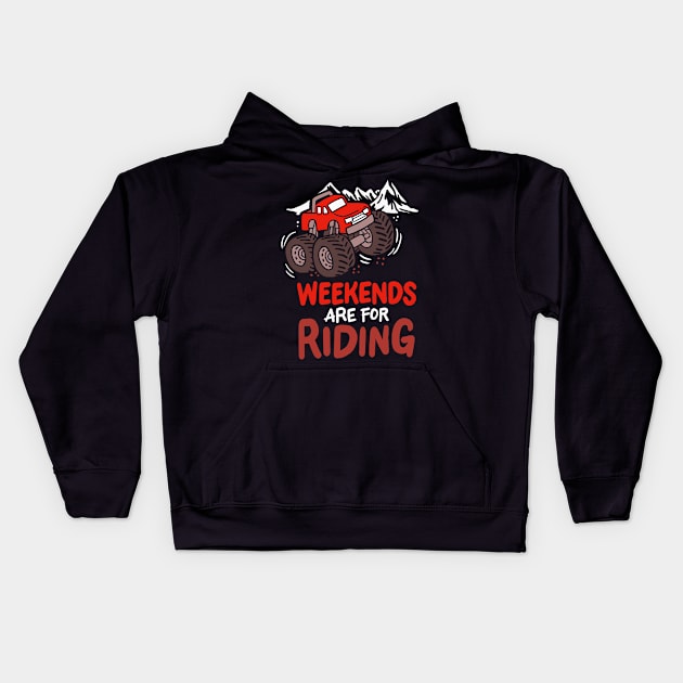 ATV / FOUR WHEELING: Weekends Are For Riding Gift Kids Hoodie by woormle